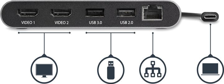Image du produit StarTech TB3DKM2HD (USB-C, 1 Ports)