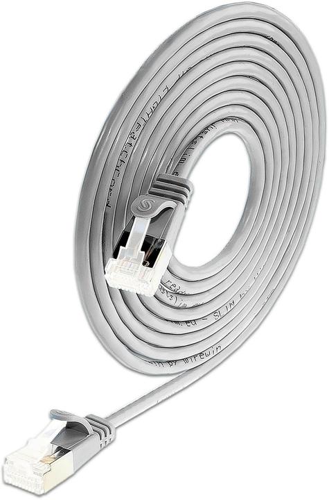 Image du produit SLIM Câble patch RJ-45, Cat 6A, U/FTP, 0.1 m, gris, 50-Pack (U/FTP, CAT6a, 0.10 m)