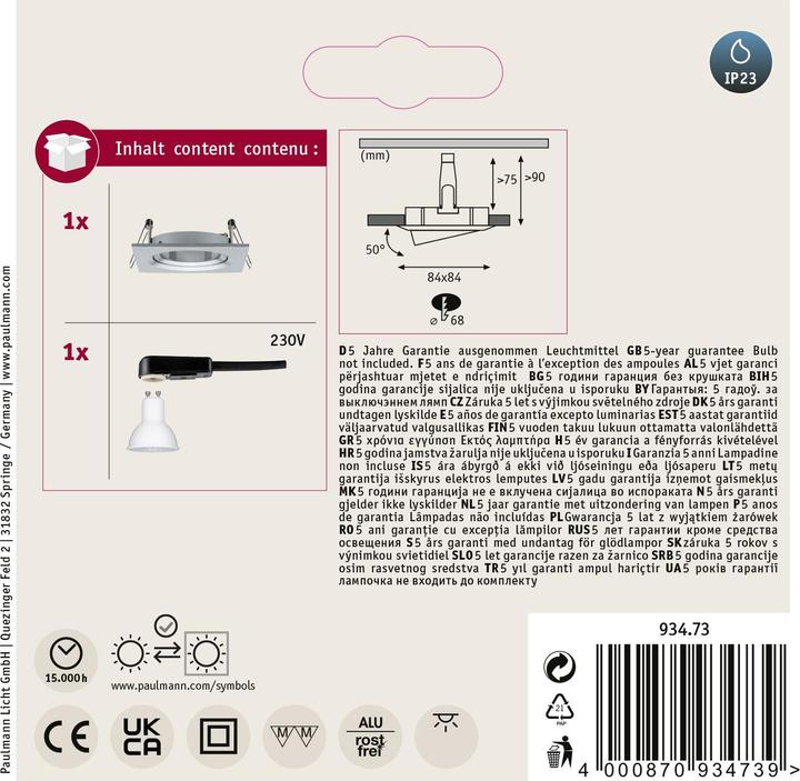 Immagine prodotto Paulmann Apparecchio da incasso Nova Set (460 lm, GU10)