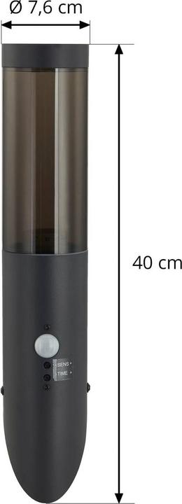 Produktbild Lindby Statius Aussenwandfackel Eisen schwarz (E27, IP44)