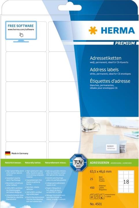 Actual product image HERMA Universal labels A4
