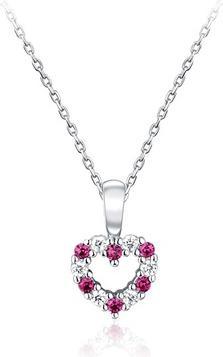 JVD Silver Girls Necklace Heart With Zircons