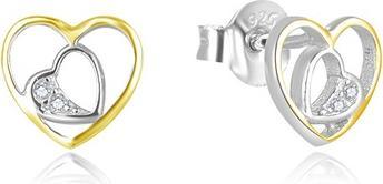 Beneto Romantic bicolor heart earrings AGUP2688-RHG (L)