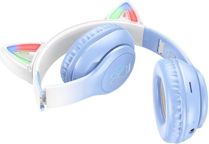 Produktbild Hoco Drahtlose Kopfhörer drahtlose bluetooth Kopfhörer W42 Cat Ear crystal blue