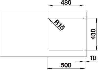 Produktbild Blanco Andano 450-IF (Aufsatzspülbecken, 45 cm, 44 cm)