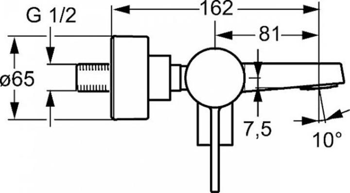 Produktbild Hansa Hansaloft Wannen- und Brausearmatur, seitenbedient, Ausladung:162mm, chrom, 57702103