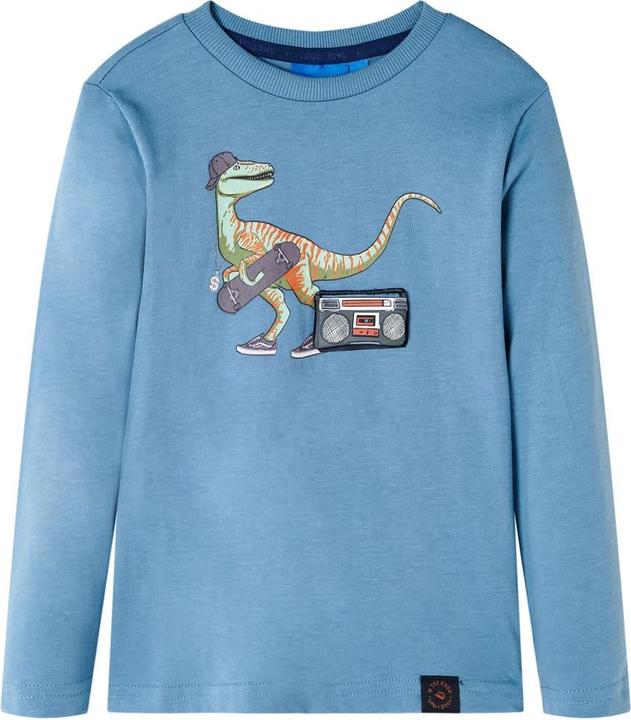 Immagine prodotto VidaXL Camicia da bambino a maniche lunghe blu medio 128,Materiale: 100 (128)