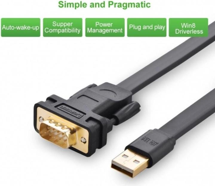 Produktbild Ugreen USB 2.0 zu Seriell DB9 Kabel RS232 DB9 USB (1 m)