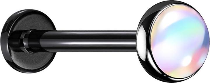 Immagine prodotto Star Piercing Micro Labret nero con disco bianco iridescente (senza ottone, Acciaio chirurgico 316L)