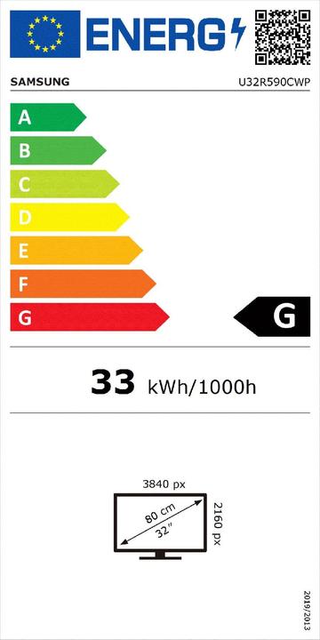 Energie-Label Samsung UR59C (3840 x 2160 Pixel, 32")