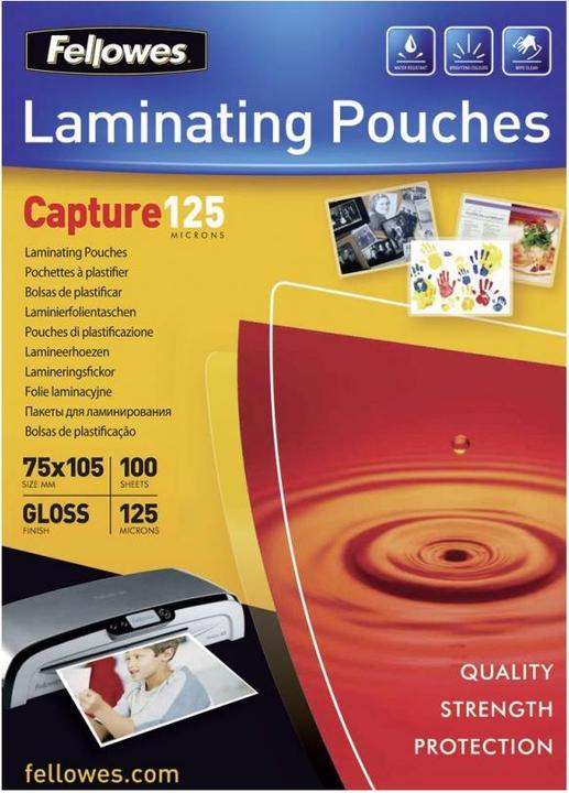 Actual product image Fellowes Capture 125, 75x105mm (ID card format, 100 Piece, 125 µm)