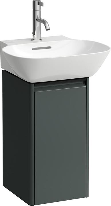 Actual product image Laufen Base for Ino vanity unit, 1 door, hinge right, handle aluminium black, for WT 815301, H403014