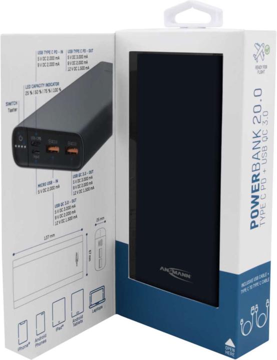 Image du produit Ansmann Powerbank (10000 mAh, 18 W, 37 Wh)