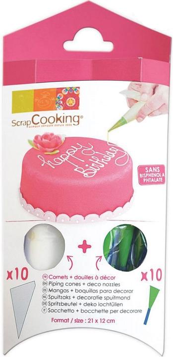 Produktbild ScrapCooking 10 Spritzbeutel und 10 Spritzaufsatz (Spritzbeutel Set)