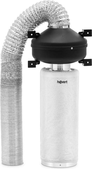 Actual product image Hillvert Air Filter Set - 50 cm activated carbon filter / tube fan / exhaust air hose - 249,6 m³/h - Ø 102 mm