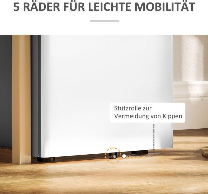 Immagine prodotto Swisshandel24 Rollcontainer, mobiler Aktenschrank mit 3 Schubladen, abschliessbar, 39x48x59cm, weiss+grau (39 x 48 x 59 cm)