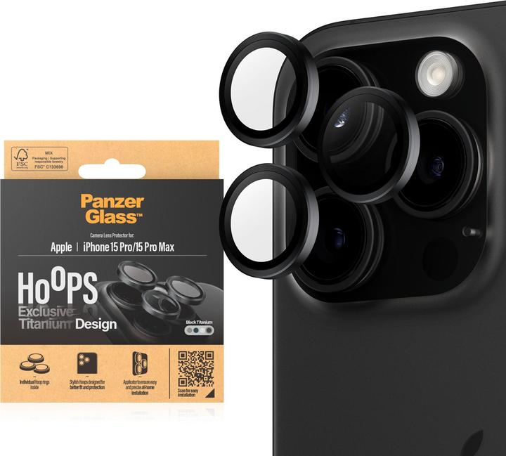 Actual product image PanzerGlass Hoops Camera Lens Protector (1 Piece, Apple iPhone 15 Pro Max, Apple iPhone 15 Pro)