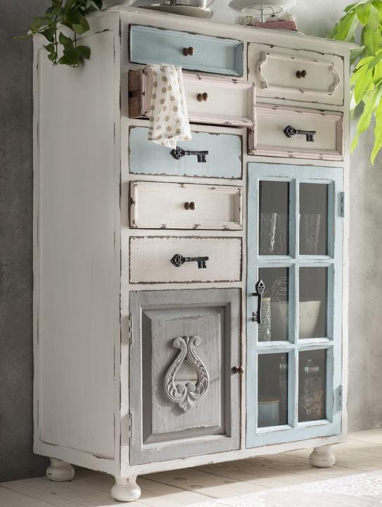 Produktbild Die Faktorei Hochkommode Romantik 1 (90 x 132 x 45 cm)