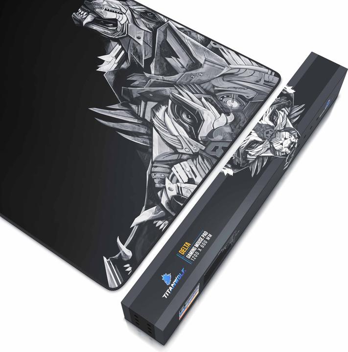 Produktbild Titanwolf Gaming Mauspad, XXXL Speed Mausmatte 1200 x 600 mm, Geschwindigkeit & Präzision, Delta