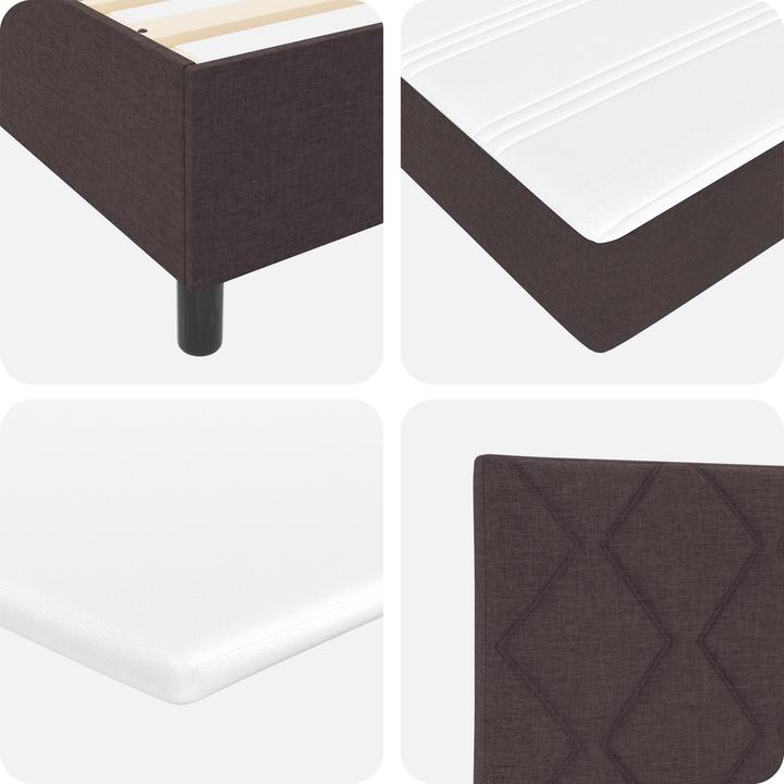 Actual product image VidaXL LED box spring bed with mattress dark brown 100x200 cm fabric (100 x 200 cm)