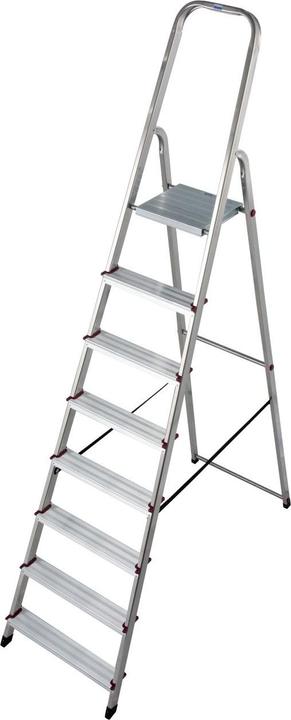 Produktbild Krause Haushaltsleiter CORDA silber 8 Stufen, H: 240,0 cm (Arbeitsplattform, 10 cm)