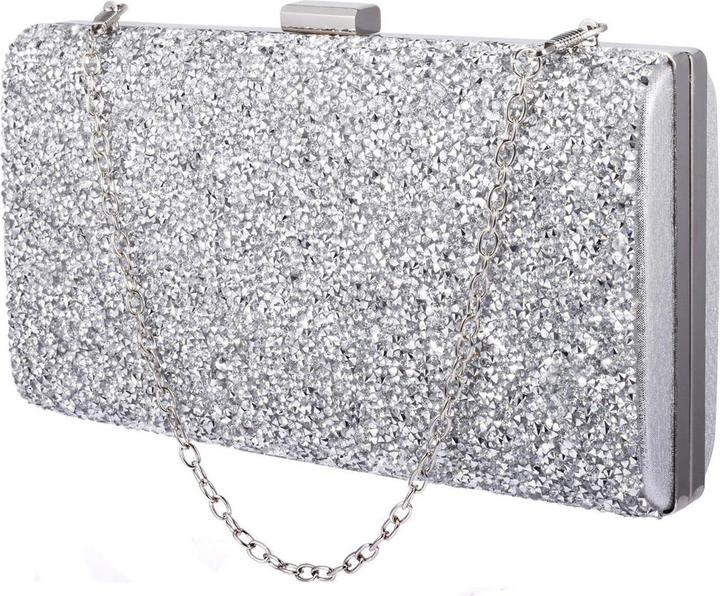 JTI Funkelnde Clutch-Tasche - Silber