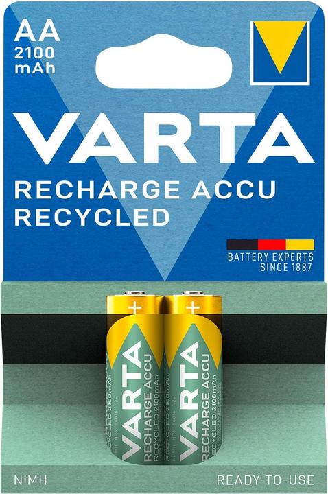 Actual product image Varta Battery AA Recycled AA 2100mAh Pack of 2 (2 pcs., AA, 2100 mAh)