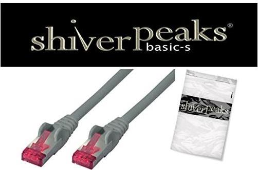 Actual product image S-Conn BASIC-S patch cable, Cat. 6A, S/FTP, gray, 20.0 m RJ45 connector (S/FTP, CAT6a, 20 m)