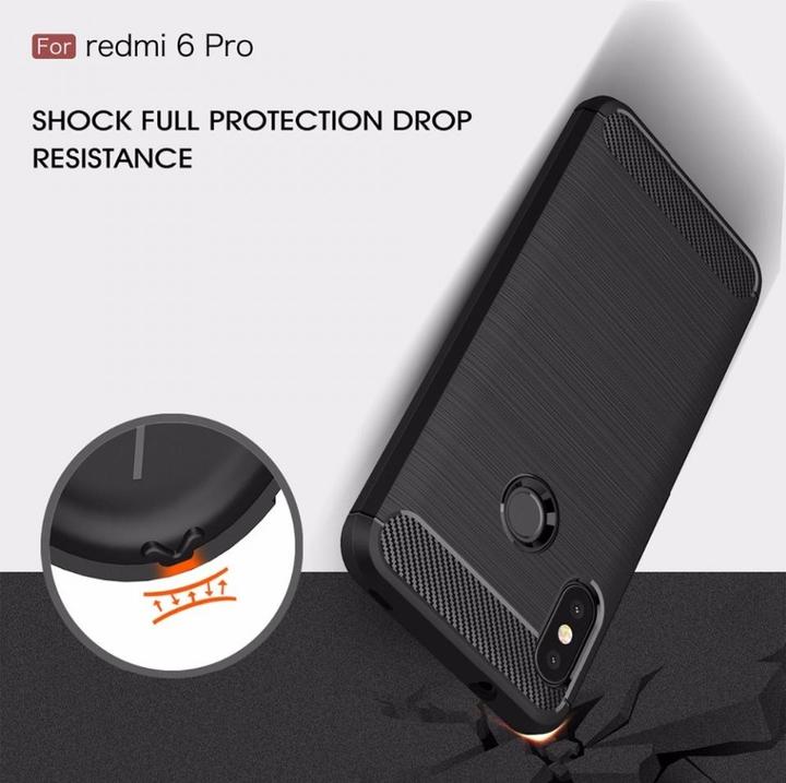 Produktbild Screenguard Xiaomi Redmi Note 6 Pro Hülle Carbon Brushed Soft TPU (Xiaomi Redmi Note 6 Pro)