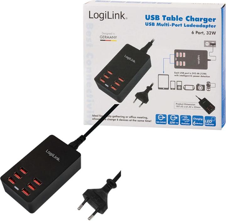 Image du produit LogiLink Adaptateur de charge de table PA0139 (32 W)