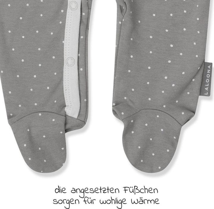 Produktbild La Loona LaLoona Baby-Schlafanzüge Schlafanzug 2er Pack Strampler Pyjama Einteiler - Grau (50)