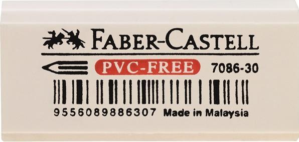 Actual product image Faber-Castell Eraser Vinyl Eraser 7086-30 Product Usage: Pencils, crayons Dimensions: 1.8 x 1.2 x 4.1 cm (...