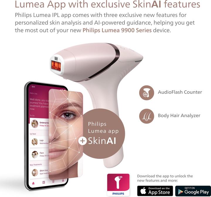 Actual product image Philips Lumea IPL 9900 Series BRI953/02 IPL hair removal device