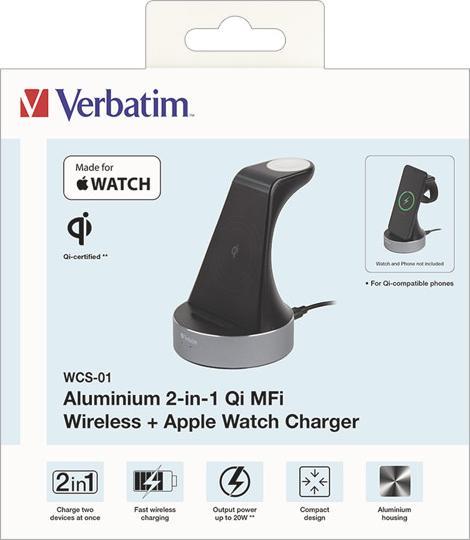 Produktbild Verbatim 2 in 1 Qi Wireless+Apple Watch Charger (20 W)