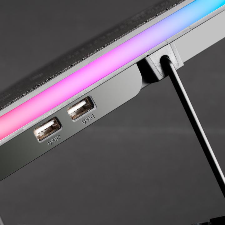 Actual product image Mars Gaming MNBC6, Cooling Base + Stand XL 19"" ARGB, 3 Fans, Mobile Stand