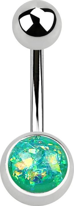 Immagine prodotto Star Piercing Argento banana con glitter verde opale (Acciaio chirurgico 316L, senza ottone)