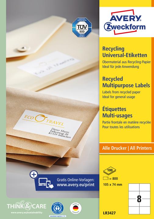 Actual product image Avery Recycling Universal Labels