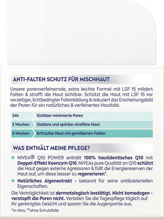 Productafbeelding NIVEA Q10 Power Anti-Rimpel Lichte Dagcrème SPF15 Crème (50 ml, Dagcrème, SPF 15)