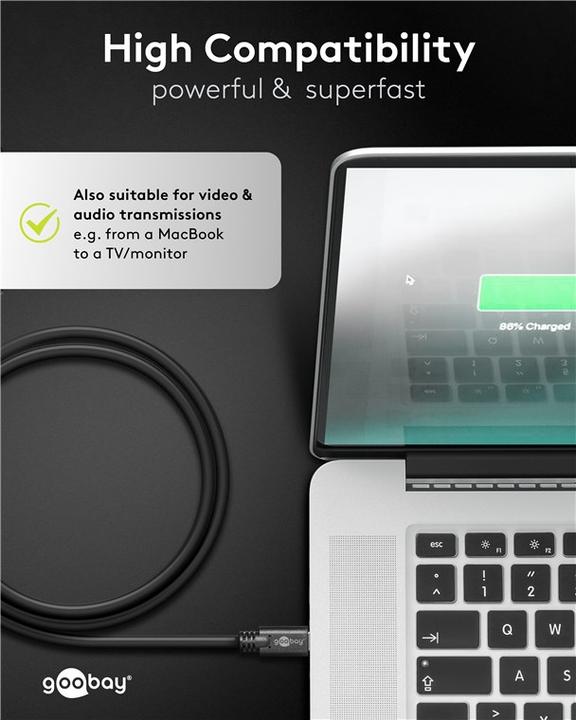 Produktbild S-Conn Goobay USB C 3.2 Kabel (1 m, USB 3.1, 60 W)