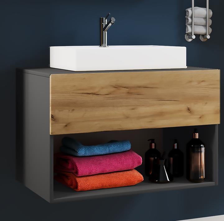 Immagine prodotto VCM Blocco bagno 2 pezzi cassetto lavabo "Lendas II" mobili da bagno