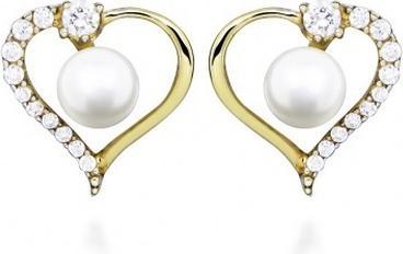 Silver Cat Romantic Gold Plated Cubic Zirconia Earrings SC518