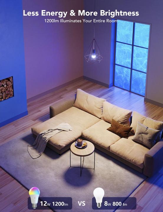 Actual product image Govee Smart Light Bulb (E27, 9 W, 1200 lm, 1 x, F)