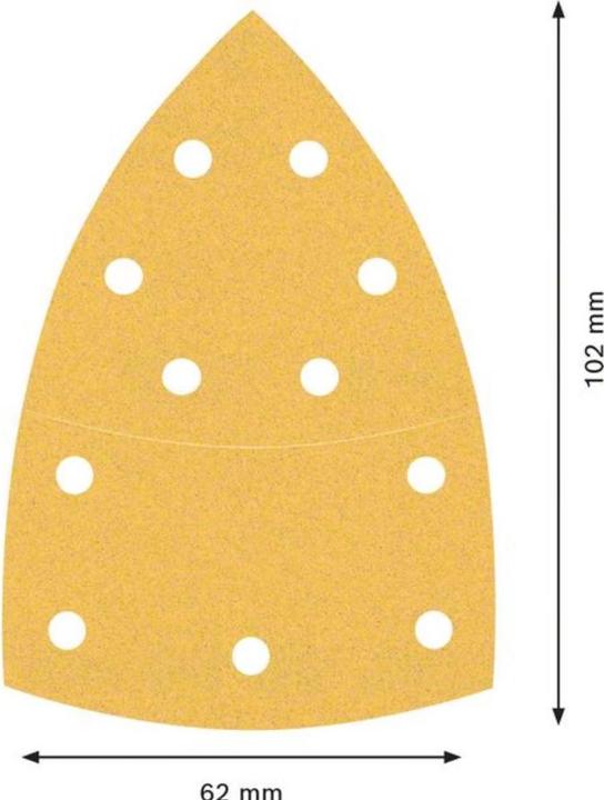 Actual product image Bosch Professional Zubehör EXPERT C470 Sandpaper with 11 holes for multi-sander, 102 x 62 mm, 93 mm, G 120, 10-pcs. (120)
