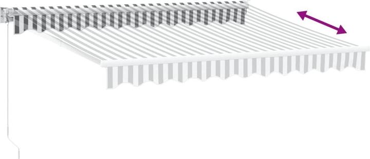 Produktbild VidaXL Markise Einziehbar Gelenkarmmarkise Sonnenmarkise Anthrazit Weiss Stoff (3 m)