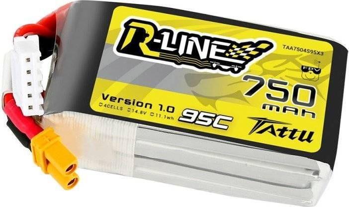 Produktbild Tattu R-Line 750mAh 14.8V 95C 4S1P JST-XHR Battery (14.80 V, 750 mAh)