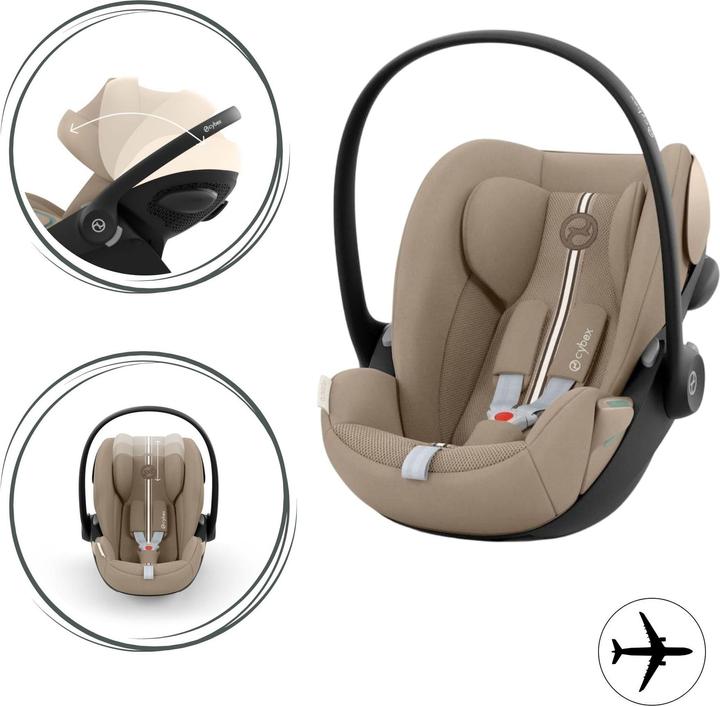 Actual product image Cybex CLOUD G I-SIZE PLUS Almond Beige | beige (Baby car seat, ECE R129/i-Size Standard)