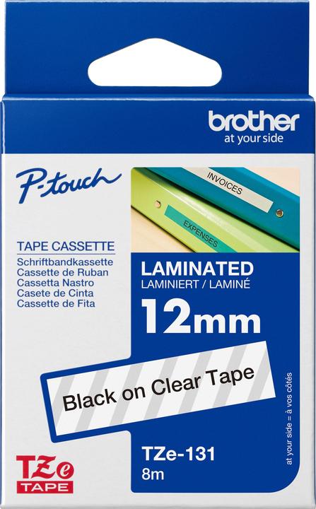 Actual product image Brother TZe-131 (1.20 cm, Black, Transparent)