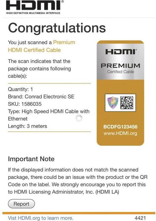 Image du produit SpeaKa Professional Câble HDMI Premium avec Ethernet 3 m 4k/Ultra-HD à 18 Gpbs (3 m, HDMI)