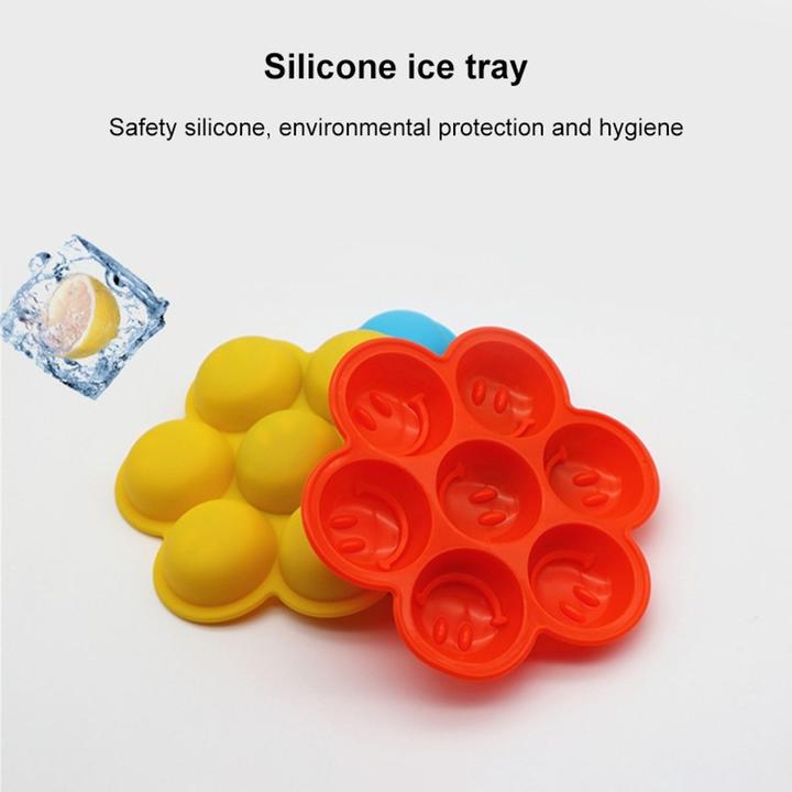 Produktbild König Design Silikon Eiswürfelform Smiley Emoji Eiswürfel Eis für Whiskey Wein Bar Party Neu