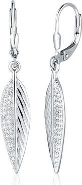 JVD - Silver dangle earrings Leaves with zircons SVLE2565XJ6BI00